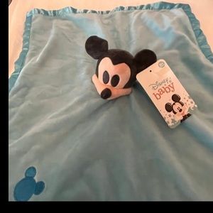 Disney Baby Light Blue Lovey Security Blanket Mickey